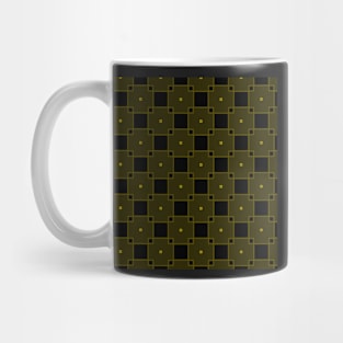 Black and olive checks Mug